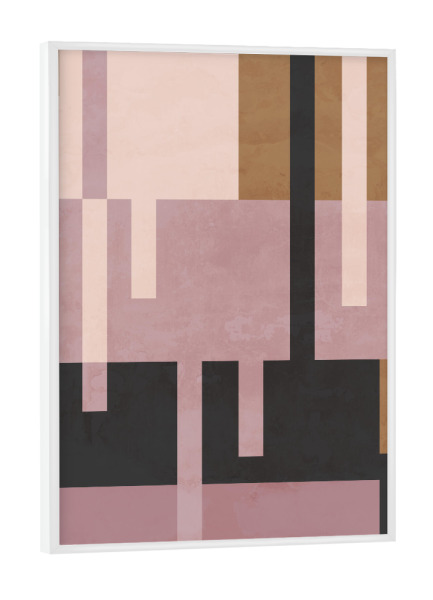 Poster mit weißem Rahmen "Rose Geometry" artboxONE - Abstrakt,Geometrie - Rose,Pink,Surrealism,Face,Formen,Geometrie,Geometry,Forms,Abstract,Abstrakt