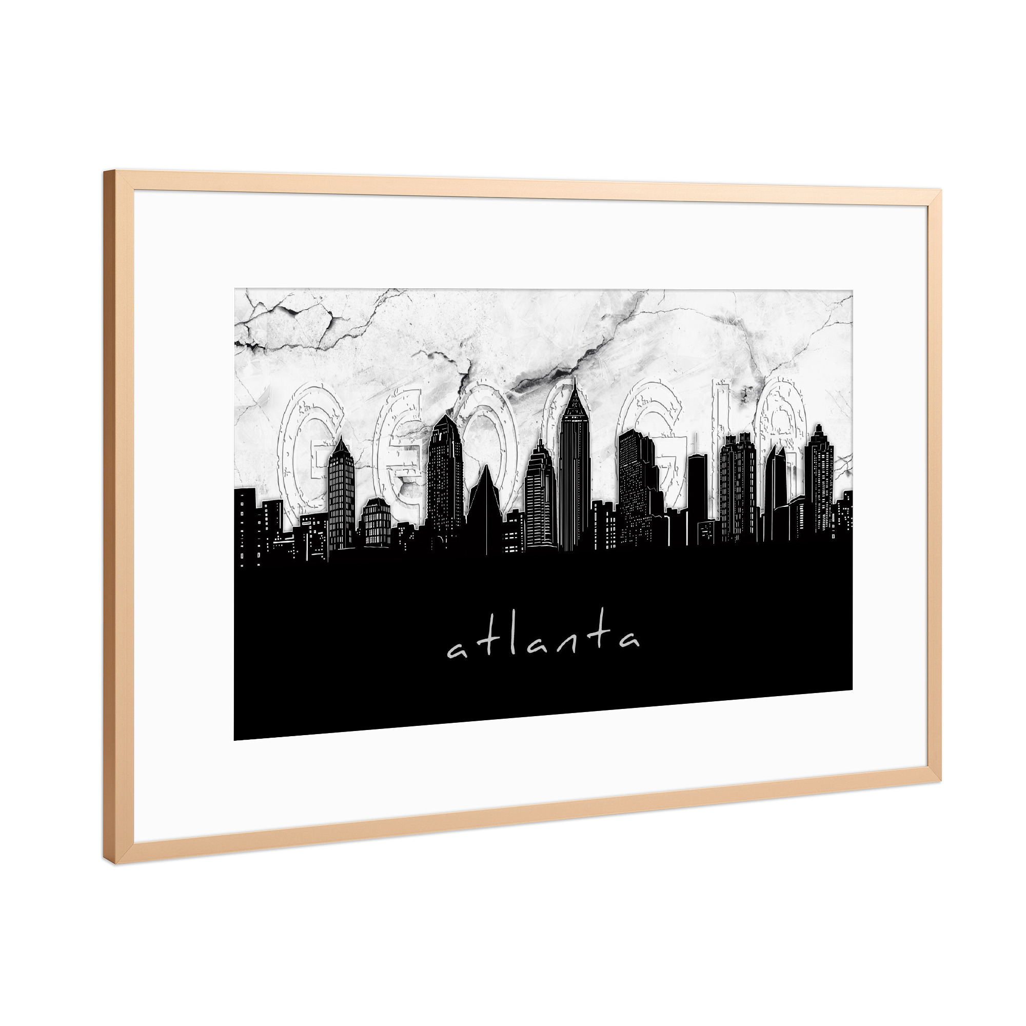 Poster mit Rahmen Kupfer "Atlanta skyline marble" artboxONE - Städte,Reise,Architektur