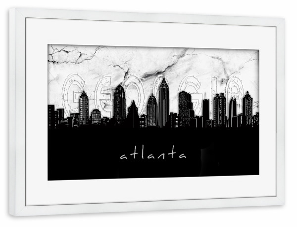 Poster mit Rahmen weiß "Atlanta skyline marble" artboxONE - Städte,Reise,Architektur
