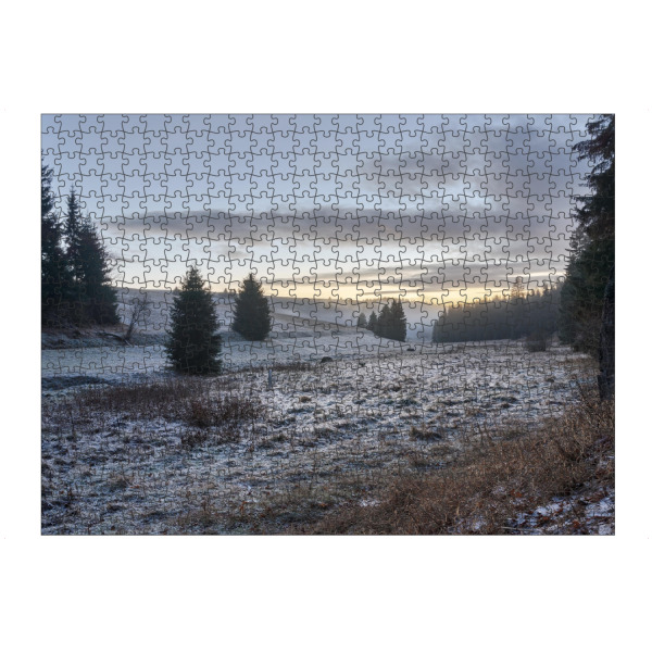 artboxONE Puzzle "Vereiste Wiese im Abendlicht" artboxONE - Natur