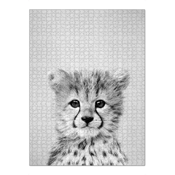 Puzzle Ravensburger "Baby Cheetah - Black & White" artboxONE - Natur,Für Kinder,Tiere