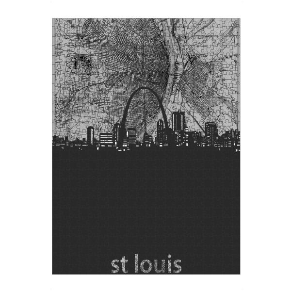 artboxONE Puzzle "St louis skyline map grey" artboxONE - Städte,Reise,Architektur,Kartografie
