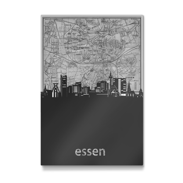 Galerie-Print "Essen skyline map grey" 30x20 cm artboxONE