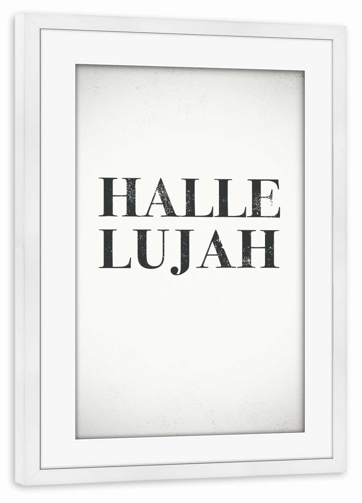 Poster mit Rahmen weiß "Hallelujah" artboxONE - Typografie