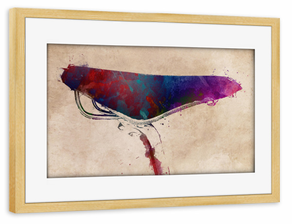 Poster mit Rahmen kiefer "Bicycle saddle art" artboxONE - Sport,Sport / Motivation