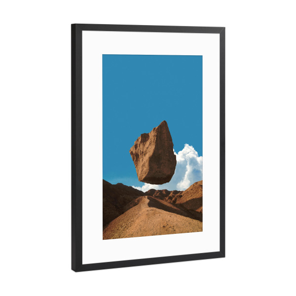 Poster mit Rahmen Schwarz (Metallic) "Floating land" artboxONE - Natur