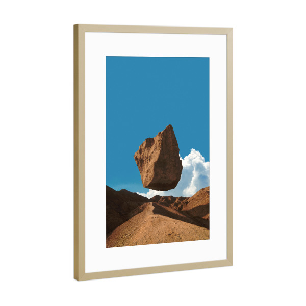 Poster mit Rahmen Gold "Floating land" artboxONE - Natur