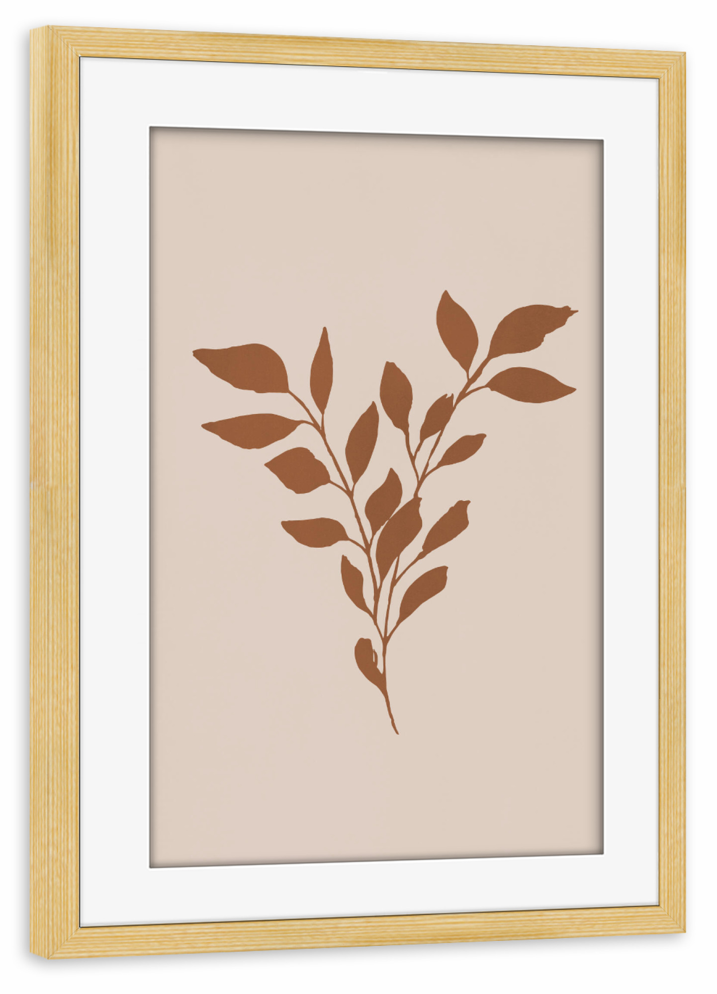 Poster mit Rahmen kiefer "Terracotta Leaf" artboxONE - Natur,Abstrakt