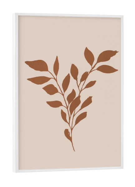 Poster mit weißem Rahmen "Terracotta Leaf" artboxONE - Natur,Abstrakt