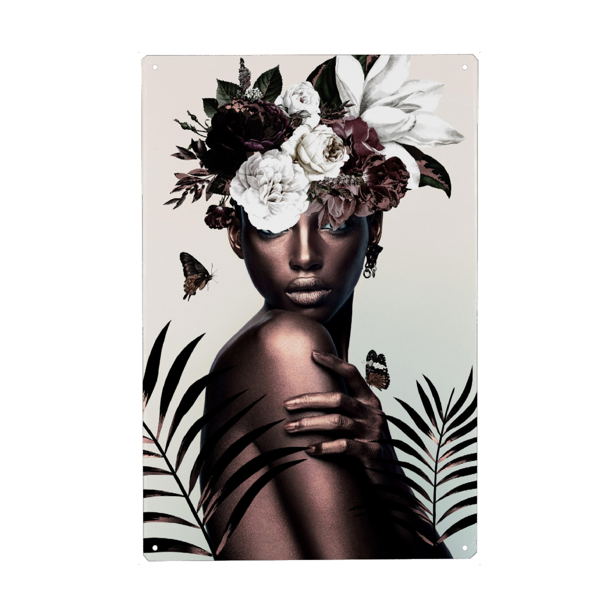 Metall Poster "Woman Golden" artboxONE - Natur,Floral,Menschen