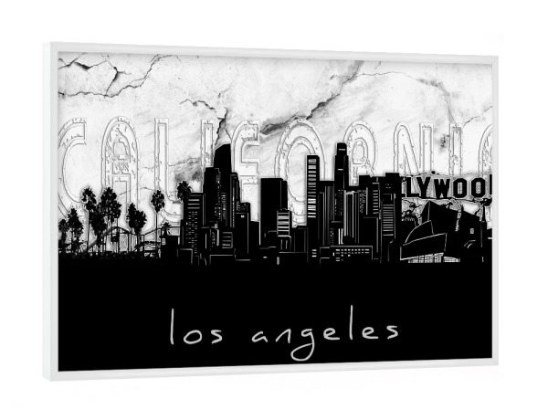 Poster mit weißem Rahmen "Los angeles skyline marble" artboxONE - Städte,Reise,Architektur,Städte / Los Angeles,Marmor