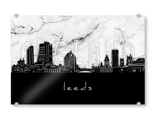 Acrylglasbild "Leeds skyline marble" artboxONE - Städte,Reise,Architektur,Marmor