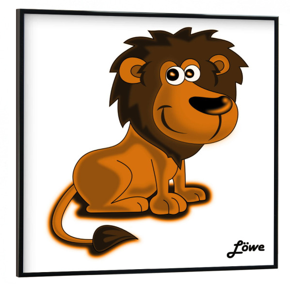 Poster mit schwarzem Rahmen 30x30 cm "Löwe Afrika" artboxONE - Für Kinder,Tiere,Comic