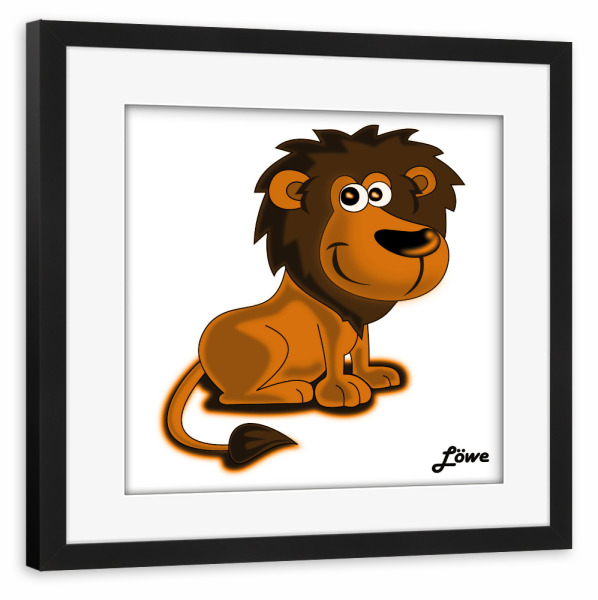 Poster mit Rahmen schwarz "Löwe Afrika" artboxONE - Für Kinder,Tiere,Comic
