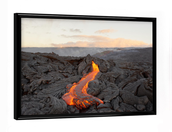 Poster mit schwarzem Rahmen "Lavastrom auf Hawaii" artboxONE - Natur,Reise,Reise / Länder