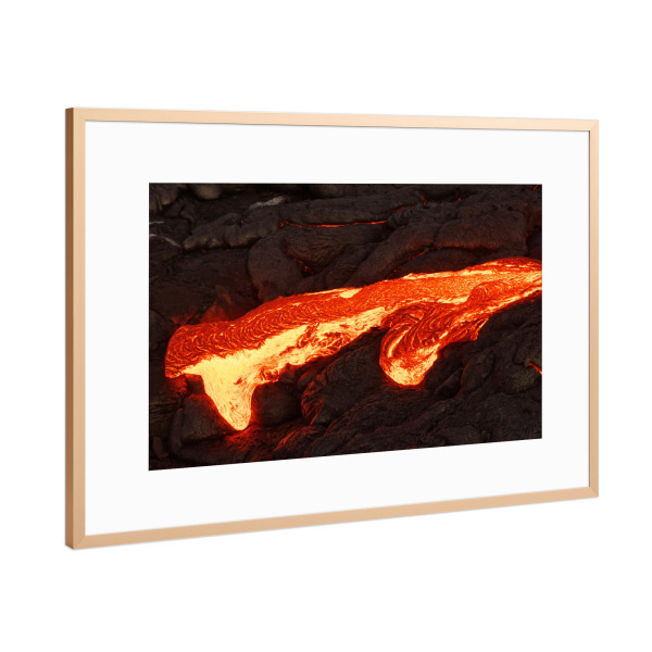 Poster mit Rahmen Kupfer "Rot glühende Lava" artboxONE - Natur,Reise,Reise / Länder