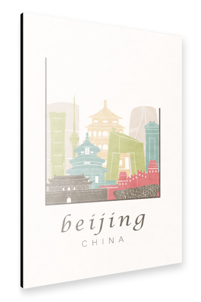 Alu-Dibond "Beijing skyline pastel" 30x20 cm artboxONE