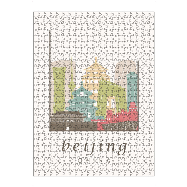Puzzle Ravensburger "Beijing skyline pastel" artboxONE - Städte,Architektur,Kartografie