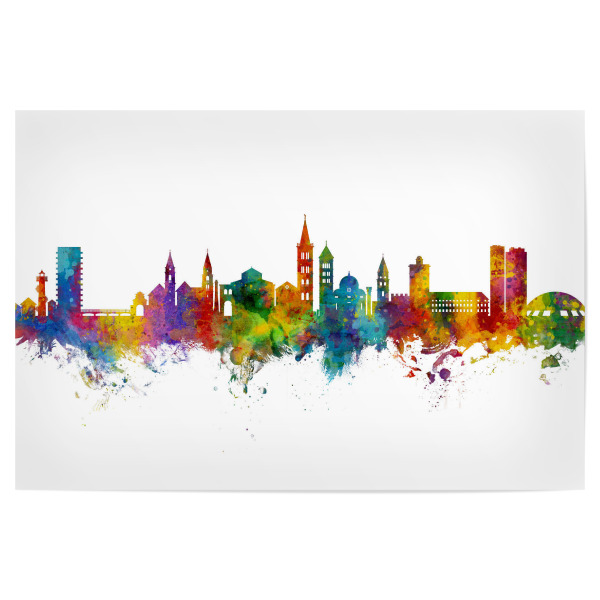Poster "Zadar Croatia Skyline" artboxONE - Städte - Zadar,Croatia,Skyline,Cityscape,Stadtbild,Watercolor,Kroatien,City,Stadt,Colorful,Bunt
