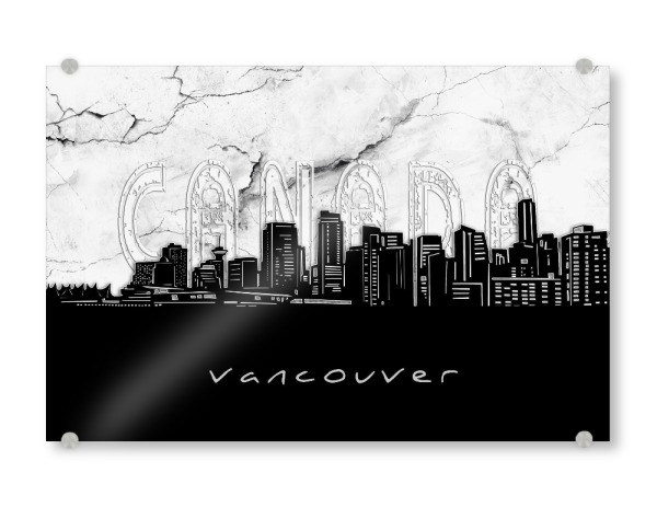 Acrylglasbild "Vancouver skyline marble" artboxONE - Städte,Reise,Architektur,Marmor