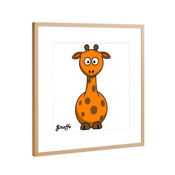 Poster mit Rahmen Kupfer "Giraffe Afrika" artboxONE - Für Kinder,Tiere,Comic