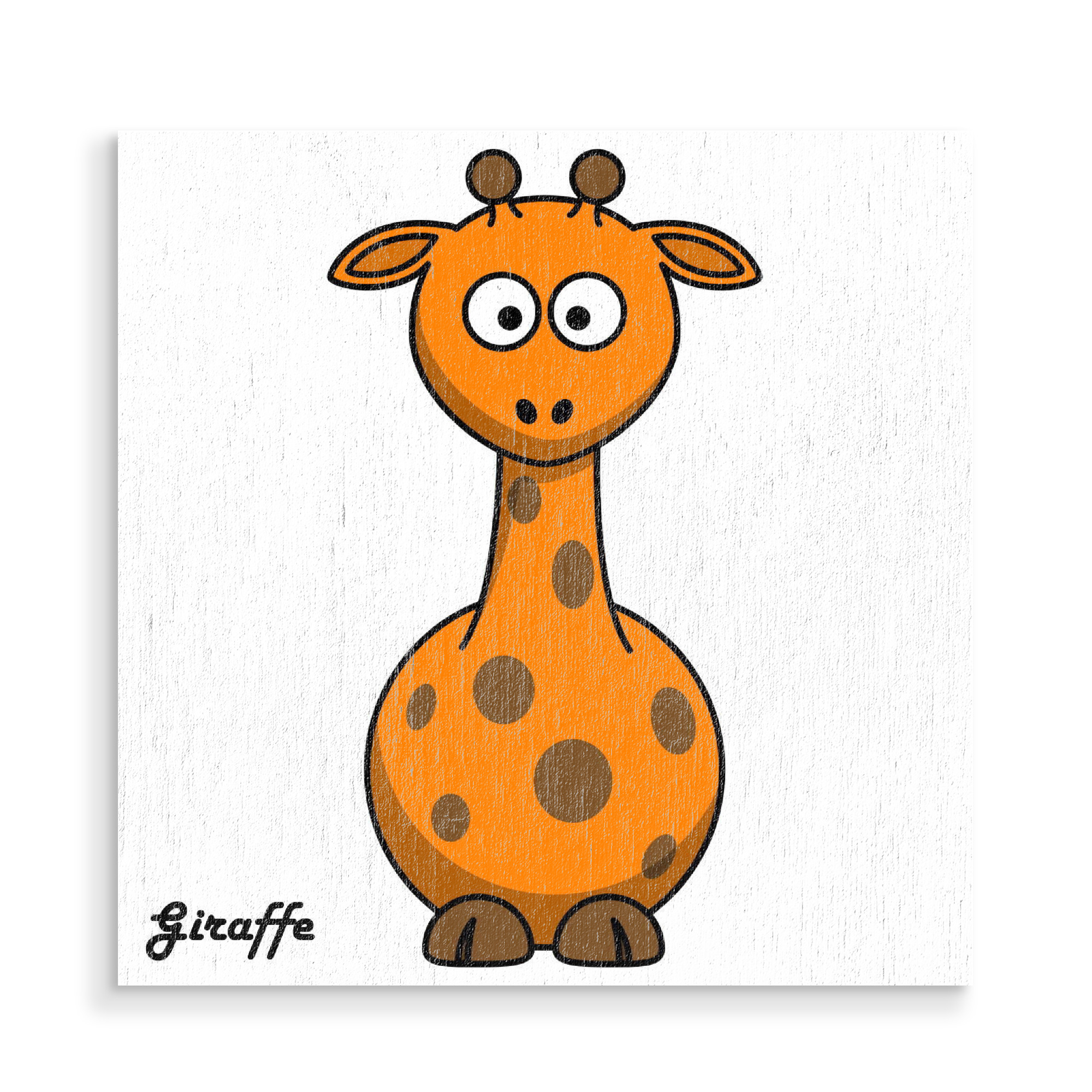Holzbild "Giraffe Afrika" artboxONE - Für Kinder,Tiere,Comic - Giraffe,Afrika,Comic,Animal,Tier,Kinder,Children,Nursery,Wild,Nature,Natur,Africa