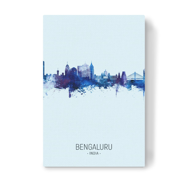 Leinwandbild "Bengaluru Skyline Dark Blue" artboxONE - Städte - Bengaluru,India,Skyline,Cityscape,Stadtbild,Watercolor,City,Stadt,Indien