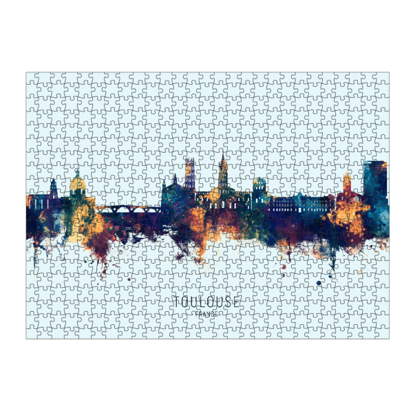 Puzzle Ravensburger "Toulouse France Skyline BlueOrange" artboxONE - Städte
