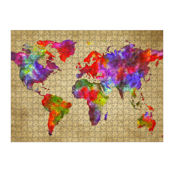 artboxONE Puzzle "World Map 4 Colorful (matart)" artboxONE - Reise,Für Kinder,Abstrakt,Kartografie