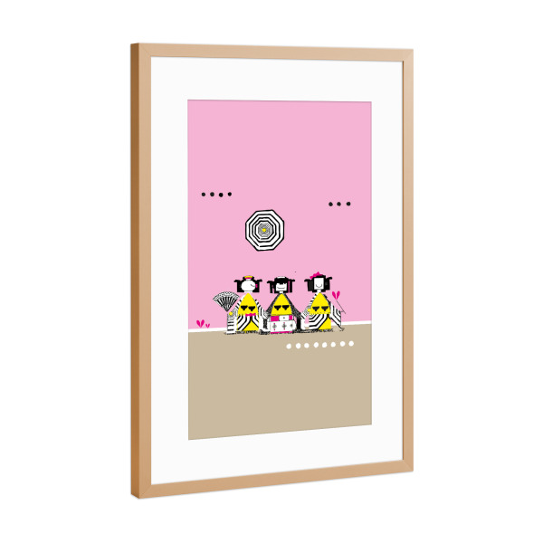 Poster mit Rahmen Kupfer "Tänzerinnen" artboxONE - Für Kinder,Abstrakt,Menschen,Musik