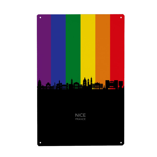 Holzbild "Nice France Skyline Pride" artboxONE - Städte