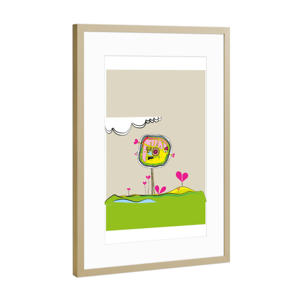 Poster mit Rahmen Gold "DNA Blume" artboxONE - Floral,Abstrakt,Architektur