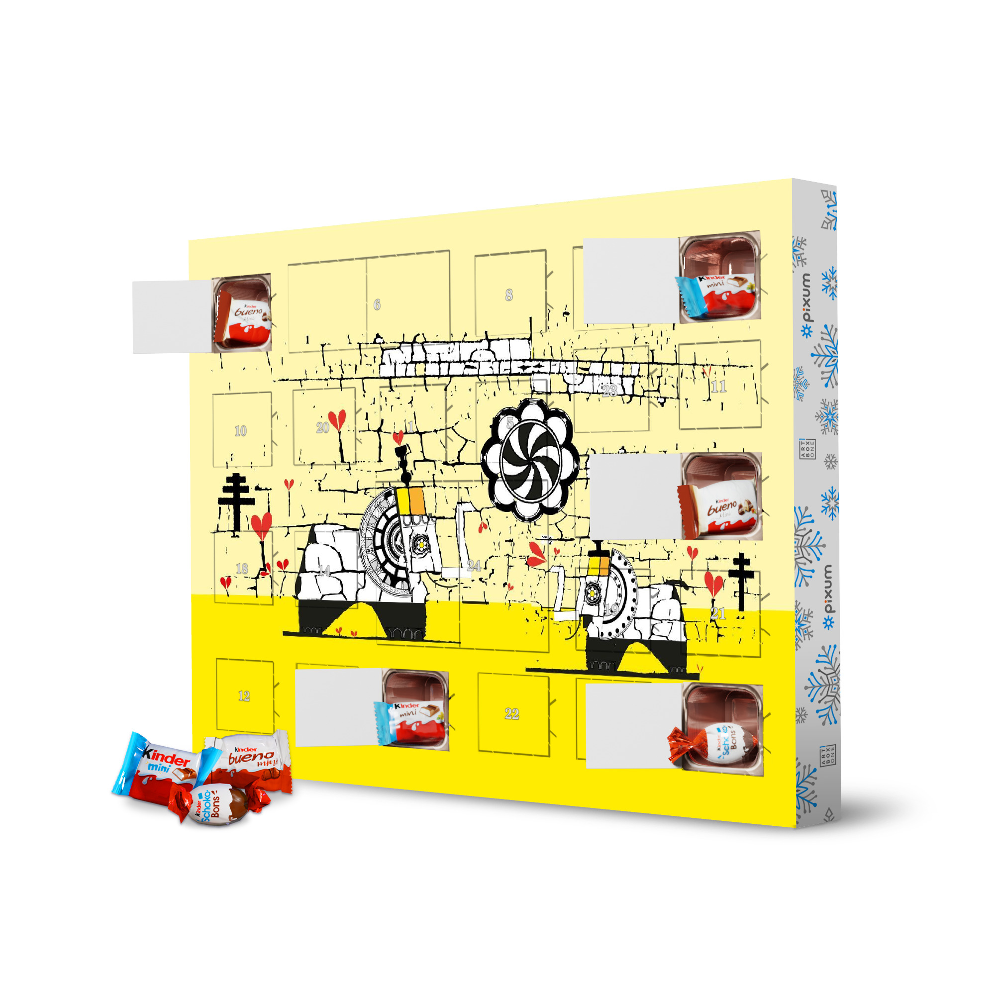 Adventskalender XXL mit Produkten von Kinder Elefanten mit Ball artboxONE Adventskalender Für Kinder