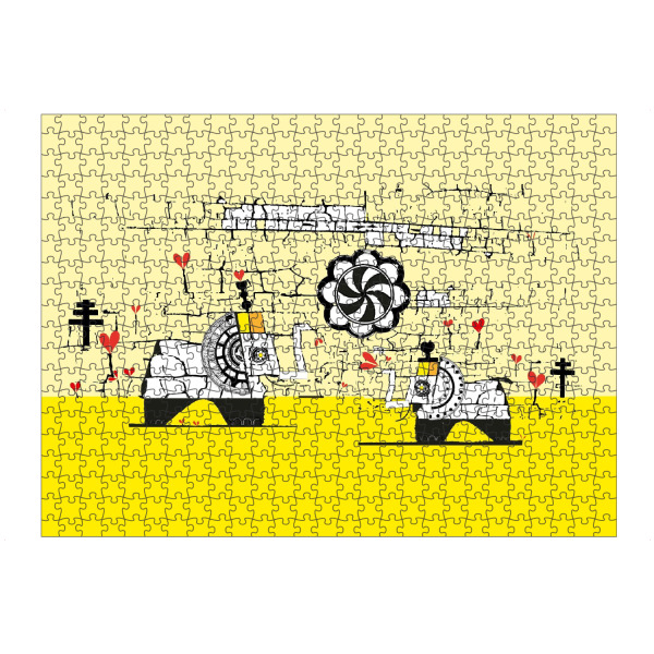artboxONE Puzzle "Elefanten mit Ball" artboxONE - Für Kinder,Tiere,Streetart,Lustig