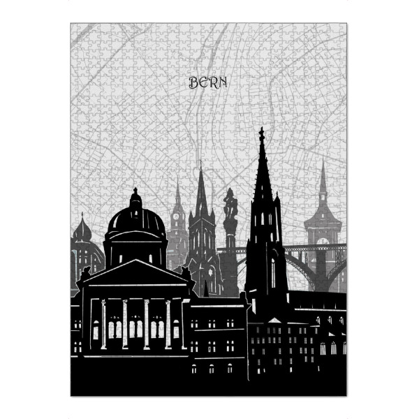 Puzzle Ravensburger "Bern cityscape map" artboxONE - Städte,Reise,Architektur,Kartografie