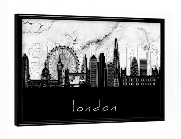 Poster mit schwarzem Rahmen "London skyline marble" artboxONE - Städte,Städte / London,Reise,Architektur,Marmor