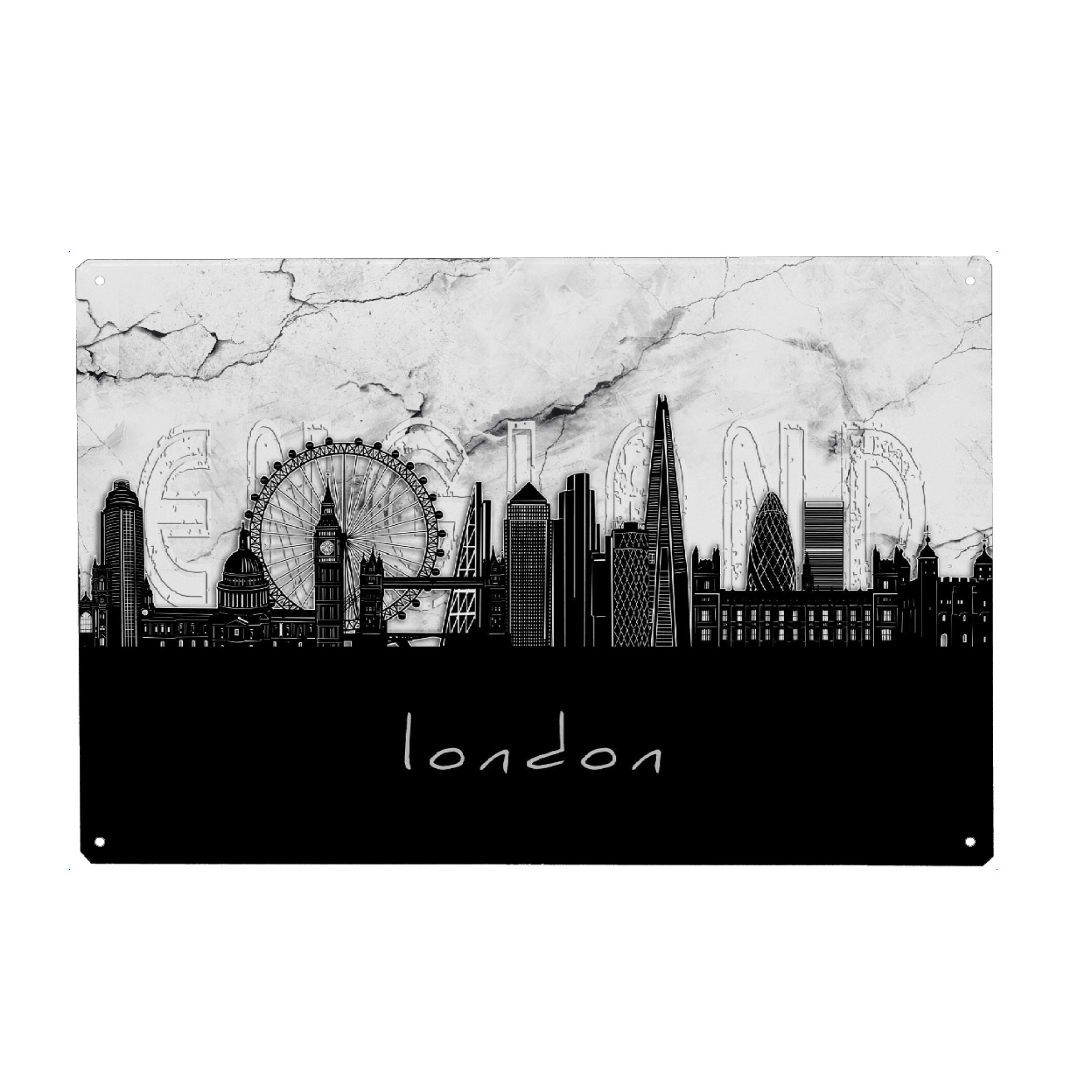 Metall Poster "London skyline marble" artboxONE - Städte,Städte / London,Reise,Architektur,Marmor