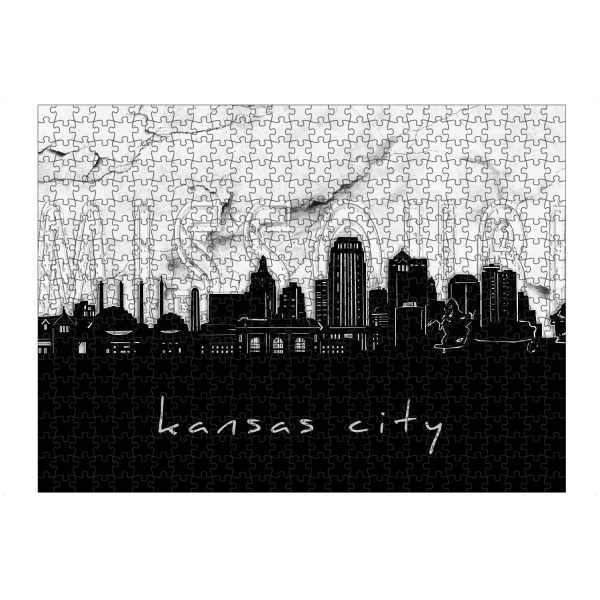 Puzzle Ravensburger "Kansas city skyline marble" artboxONE - Städte,Reise,Architektur,Marmor