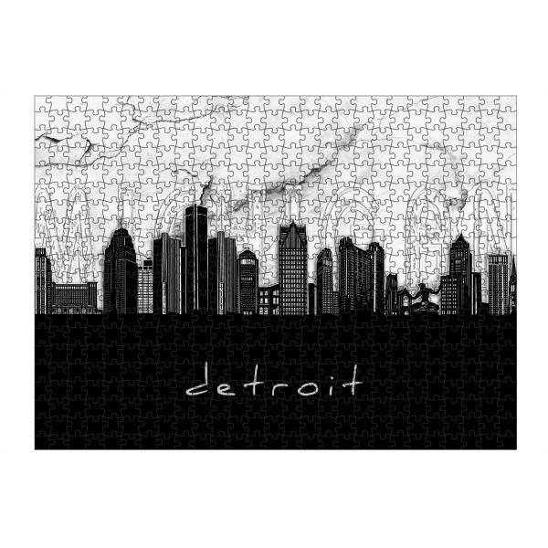artboxONE Puzzle "Detroit skyline marble" artboxONE - Städte,Reise,Architektur,Marmor