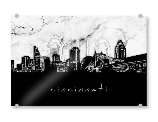 Acrylglasbild "Cincinnati skyline marble" artboxONE - Städte,Reise,Architektur,Marmor