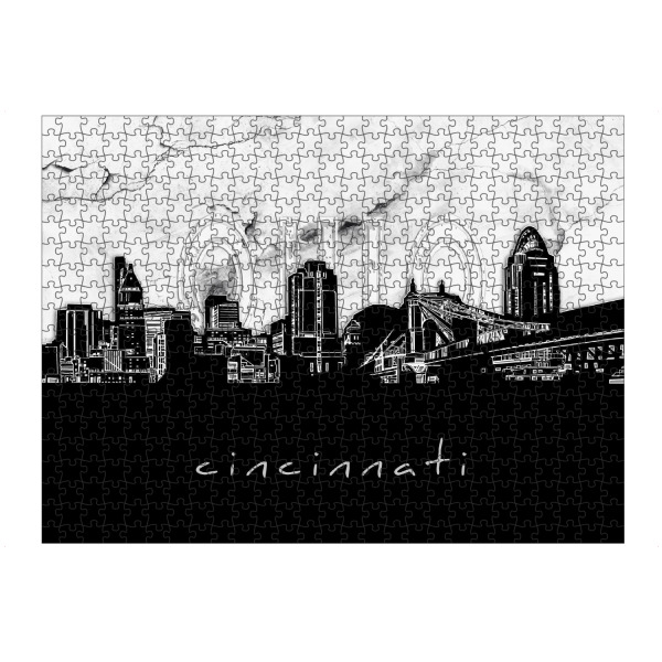 Puzzle Ravensburger "Cincinnati skyline marble" artboxONE - Städte,Reise,Architektur,Marmor