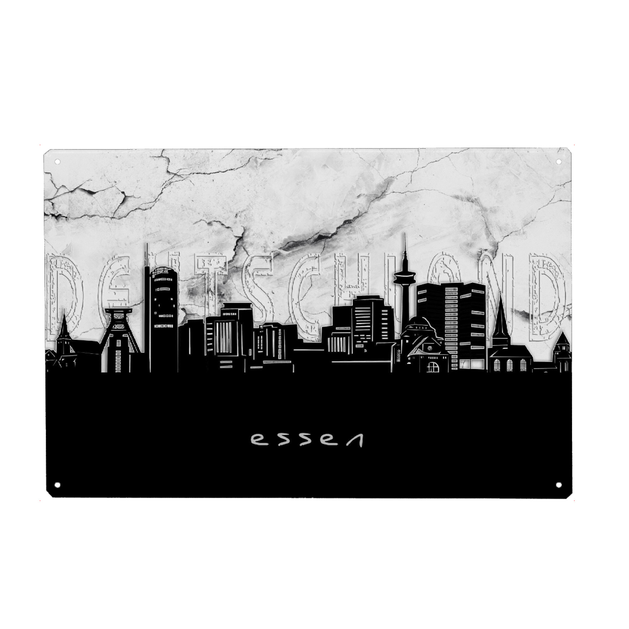 Holzbild "Essen skyline marble" artboxONE - Städte,Reise,Architektur,Marmor