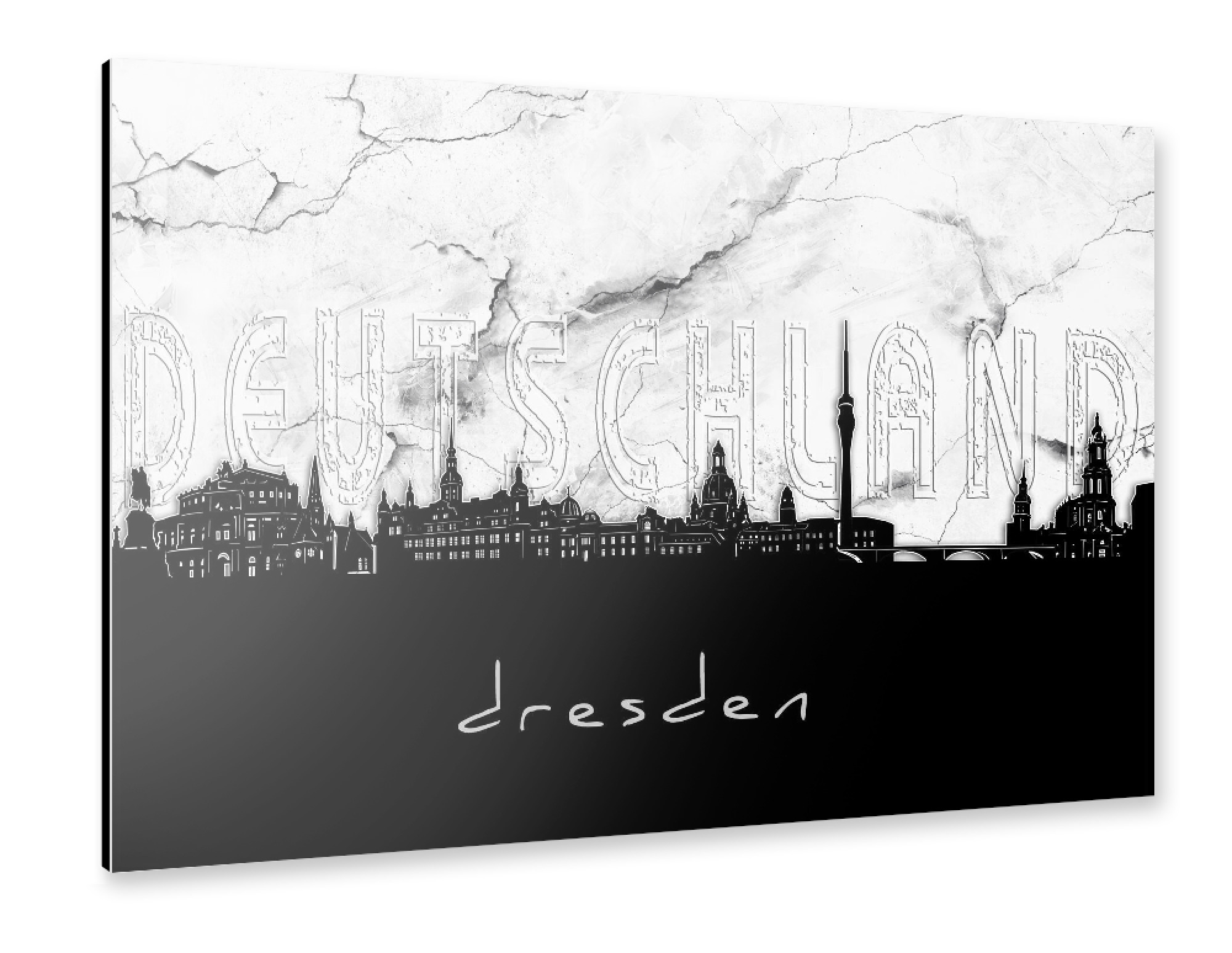 Alu-Dibond "Dresden skyline marble" 75x50 cm artboxONE