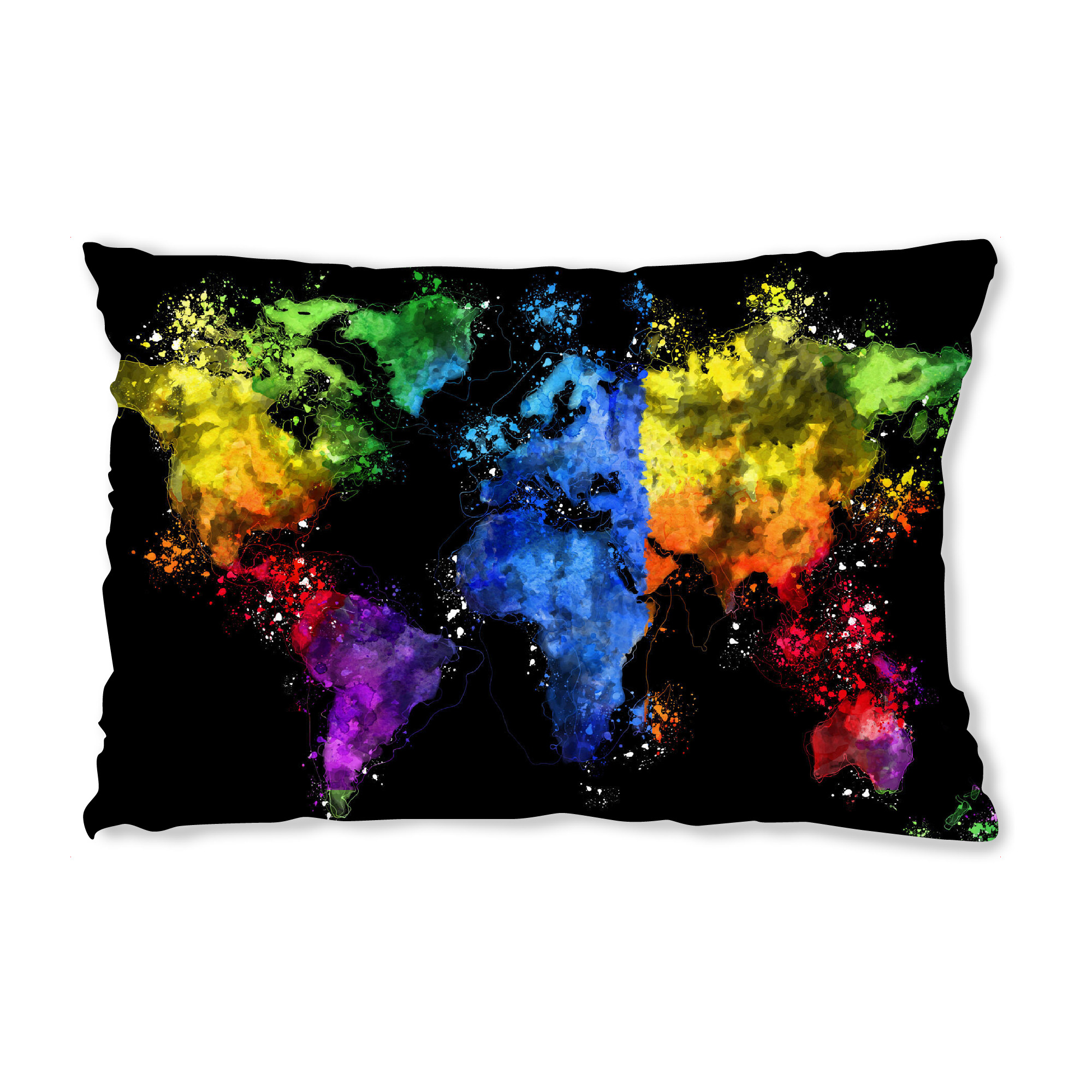 Design-Kissen "World Map 6 Colorful (matart)" artboxONE - Reise,Für Kinder,Reise / Länder,Kartografie