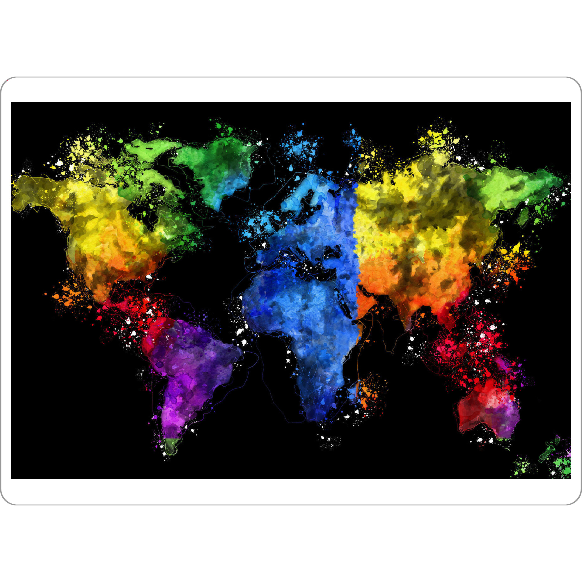 Tischset "World Map 6 Colorful (matart)" artboxONE - Reise,Für Kinder,Reise / Länder,Kartografie
