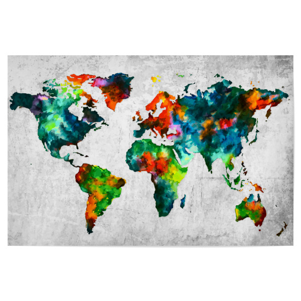 Poster 30x20 cm "World Map 2 Colorful (matart)" artboxONE - Reise,Für Kinder,Reise / Länder,Kartografie