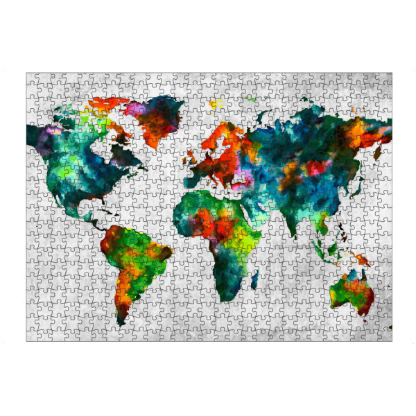 Puzzle Ravensburger "World Map 2 Colorful (matart)" artboxONE - Reise,Für Kinder,Reise / Länder,Kartografie