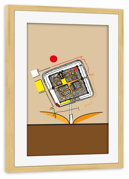 Poster mit Rahmen kiefer "Blume Berta" artboxONE - Natur,Floral,Abstrakt,Geometrie