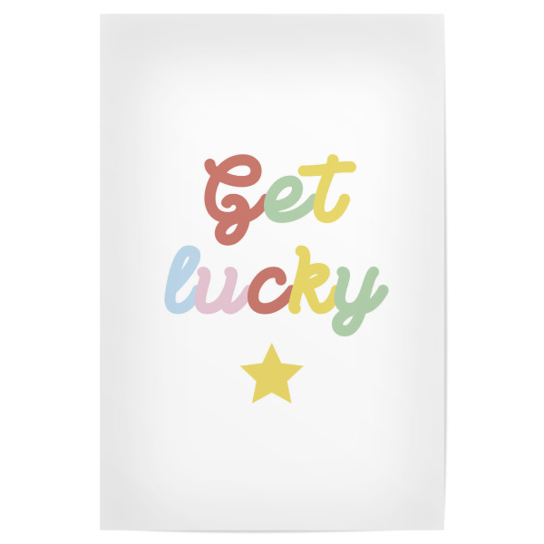 Poster 30x20 cm "Get lucky" artboxONE - Typografie,Liebe,Lustig