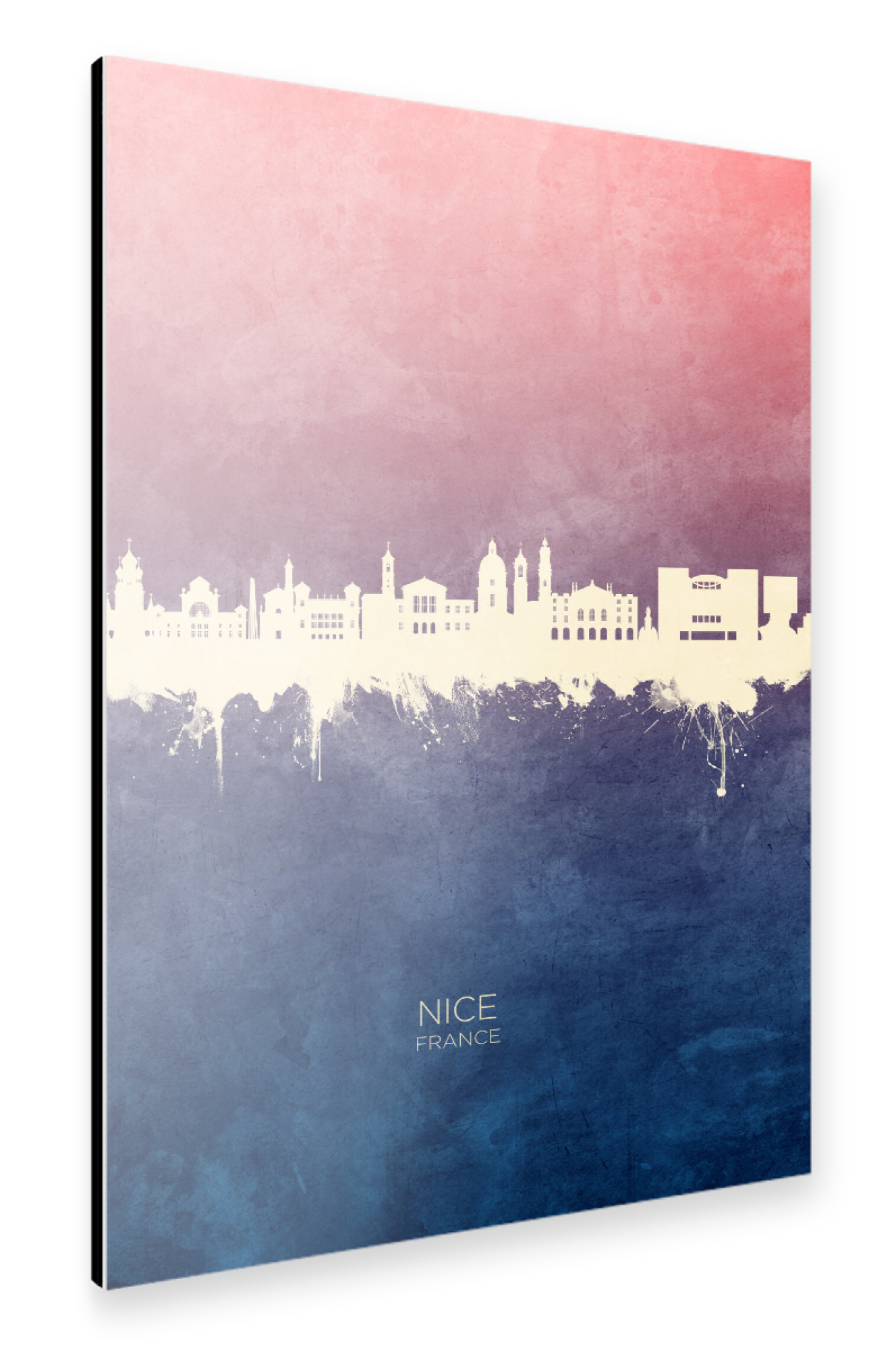 Alu-Dibond "Nice France Skyline BlueRose" 75x50 cm artboxONE